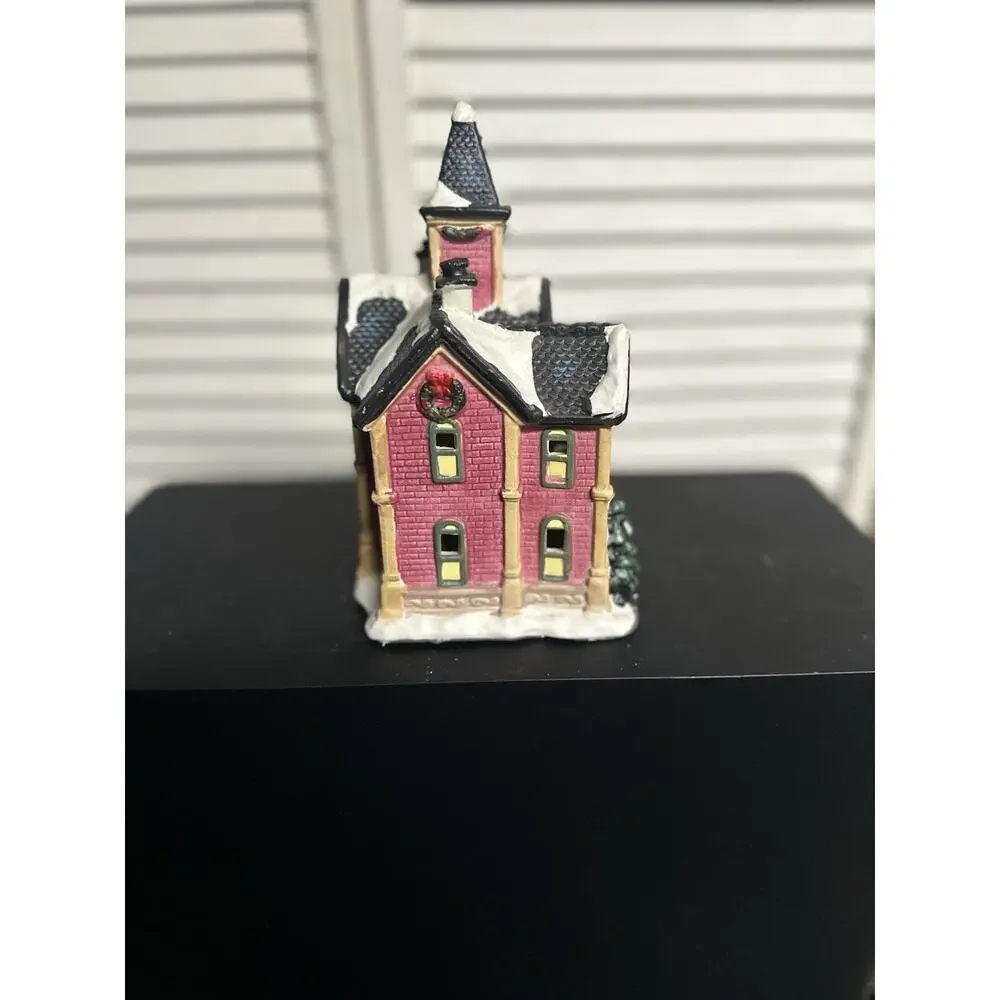 Illuminated Christmas Village School House - Holiday Decor